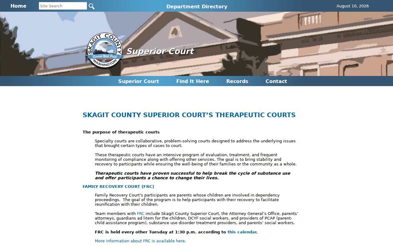 Skagit County criminal court specialty program information